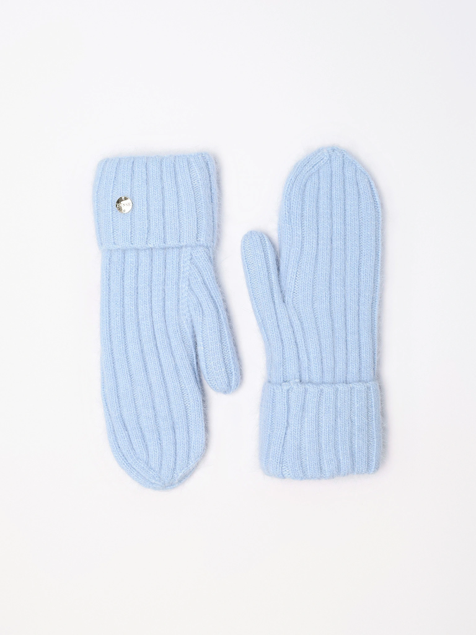 Варежки вязаные с отворотом на подкладке в ассортименте